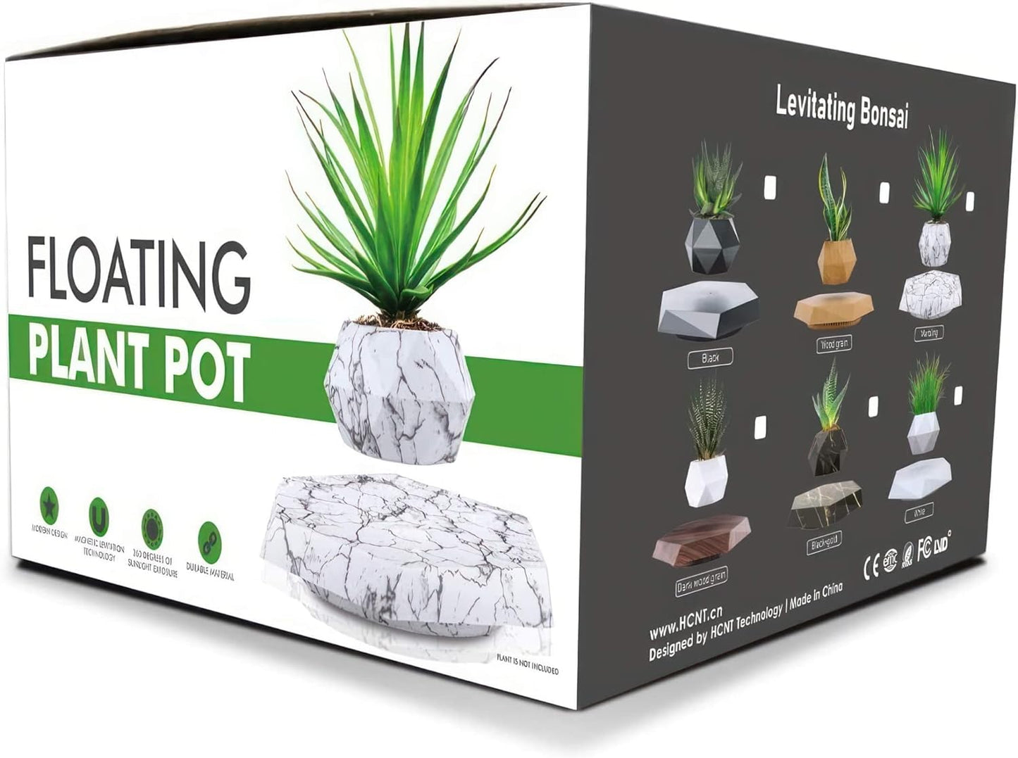 LéviPlante — Pot de fleurs lévitant 360° (anti-gravité), base magnétique prestige 🌿