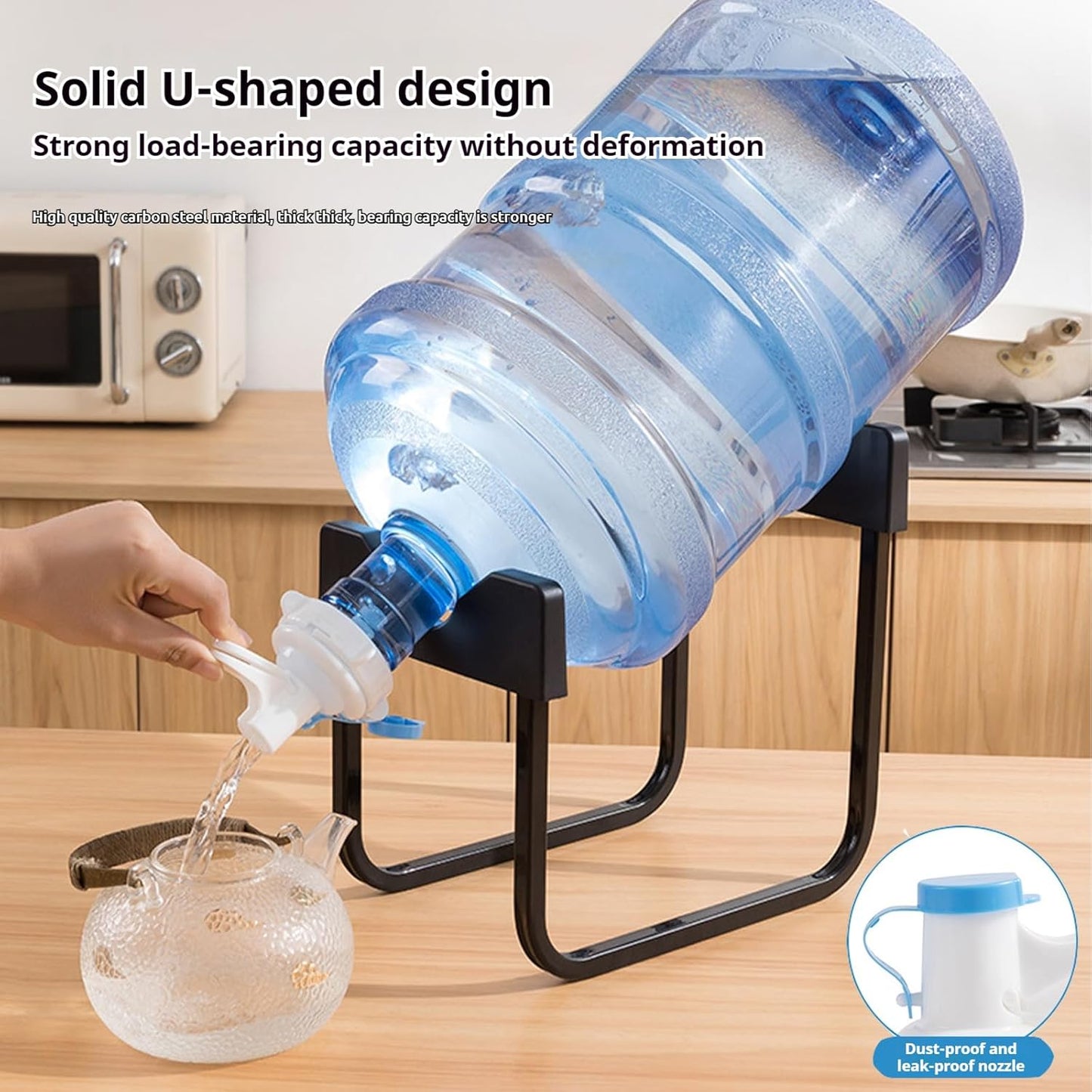 🚰💧 Support distributeur d’eau — 19 L — 🛡️ antidérapant • 🥤 bec verseur • 🔩 porte-pichet en acier inoxydable • 🔄 compatible goulots 55 mm
