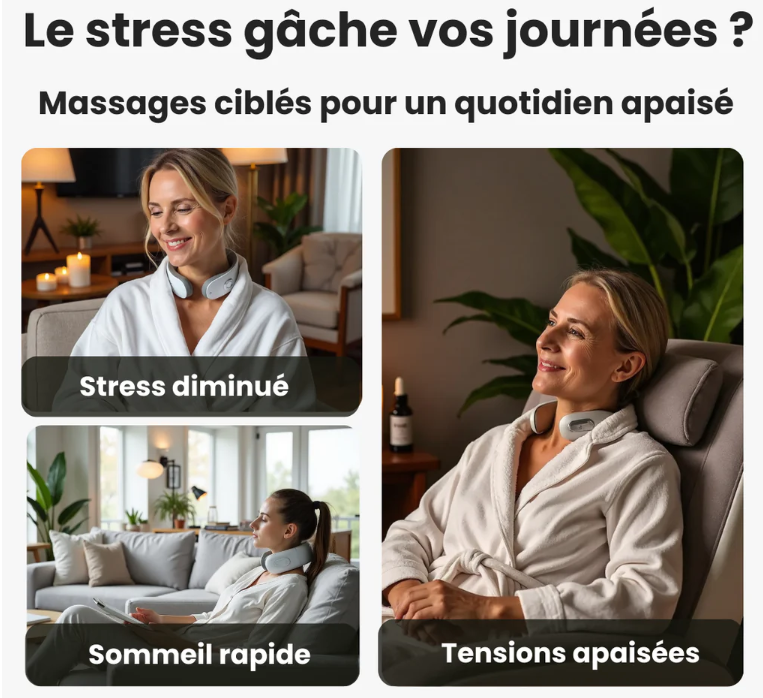 RelaxCou â Masseur cervical portable, chaleur douce & impulsions đ