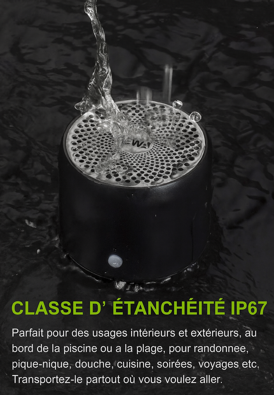 MiniVibe — Enceinte Bluetooth de poche 3 W, conduction de surface, 12 h d’autonomie 🔊