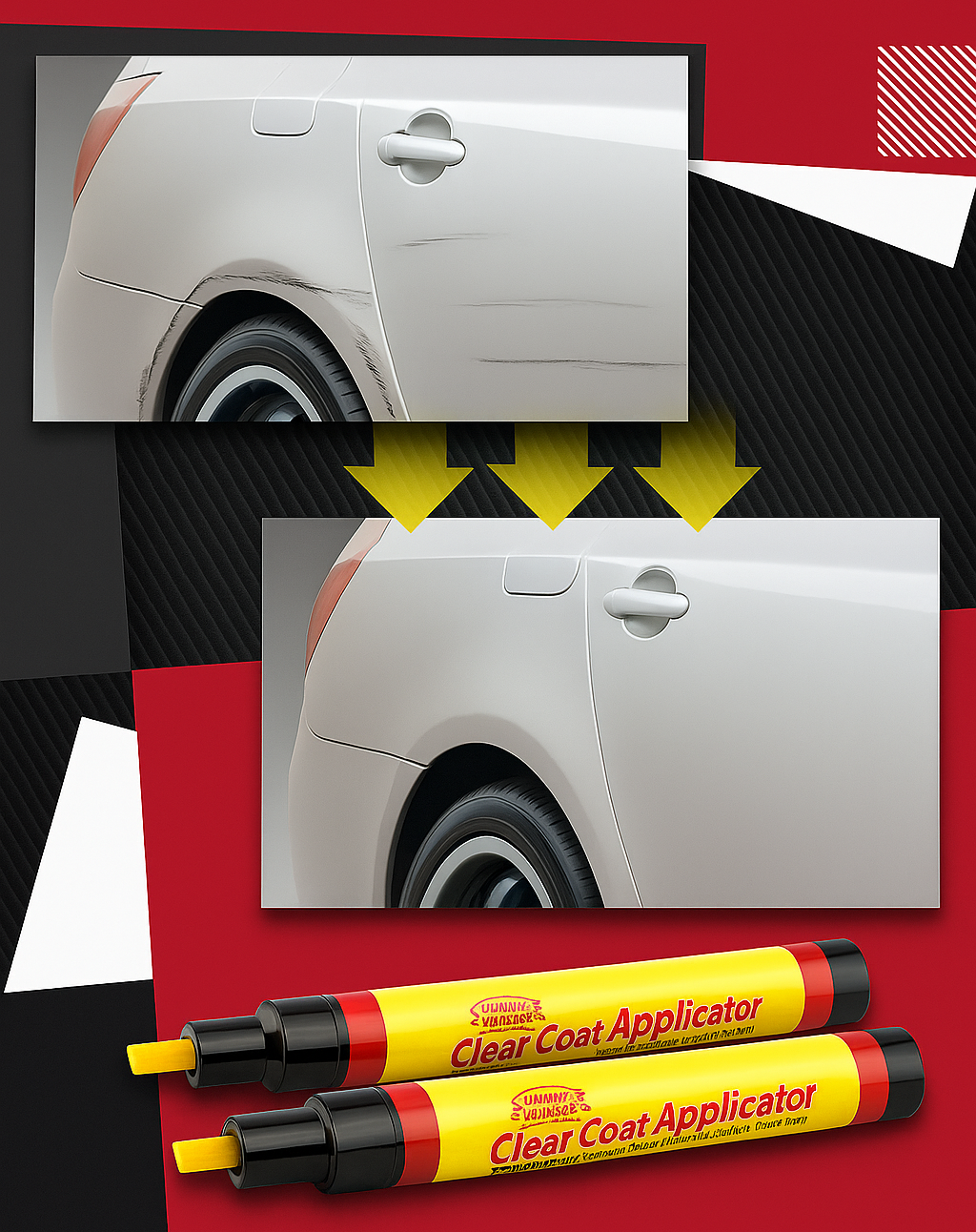 Lot de 3 stylos AutoClear — Stylo anti-rayures (x3), vernis transparent UV, toutes couleurs 🛠️