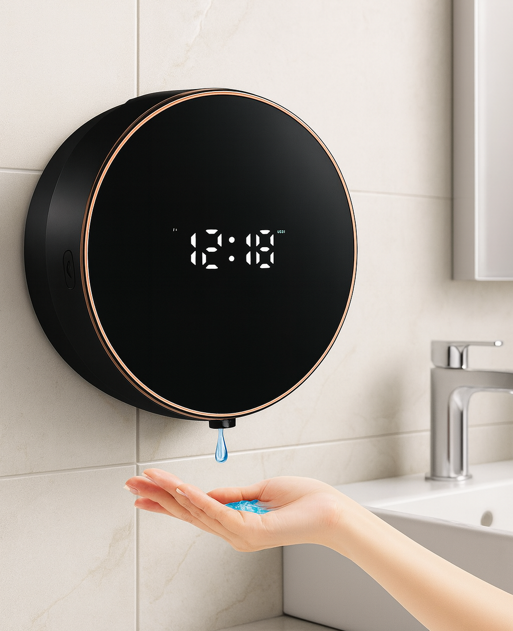 CleanTouch — Distributeur mural automatique, écran intelligent, mousse instantanée 280 ml 🧼⚡