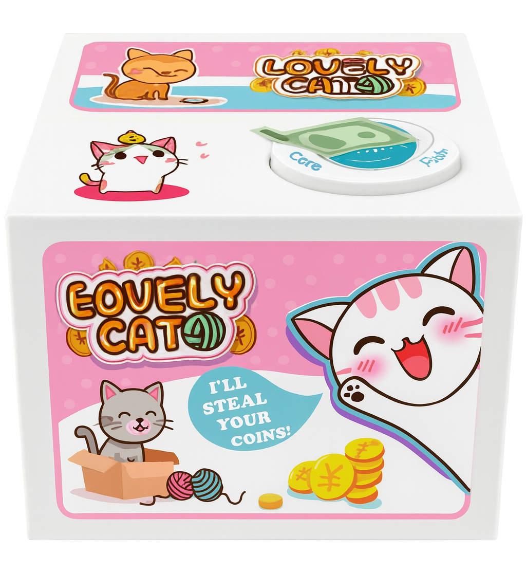 MinouBank — Tirelire interactive chaton, son et mouvement 🐱💰(fonctionne avec billet)