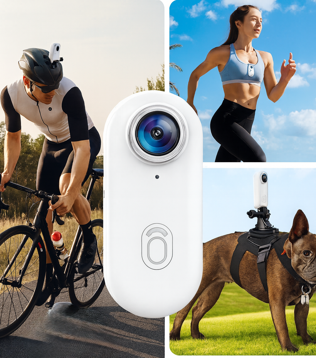 SportsCam 4K Pro — Mini Caméra 360°, résistante et étanche 🎥 (Fournie avec l’ensemble de ses accessoires)