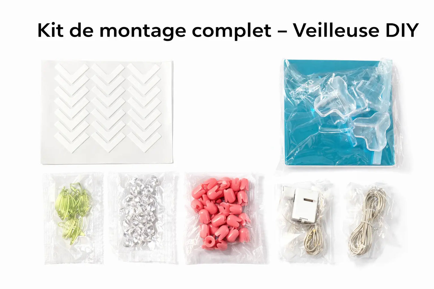 Lot de 2 Cubes Miroirs Tulipes — veilleuse effet infini, 21 tulipes, LED, kit complet 🌷✨