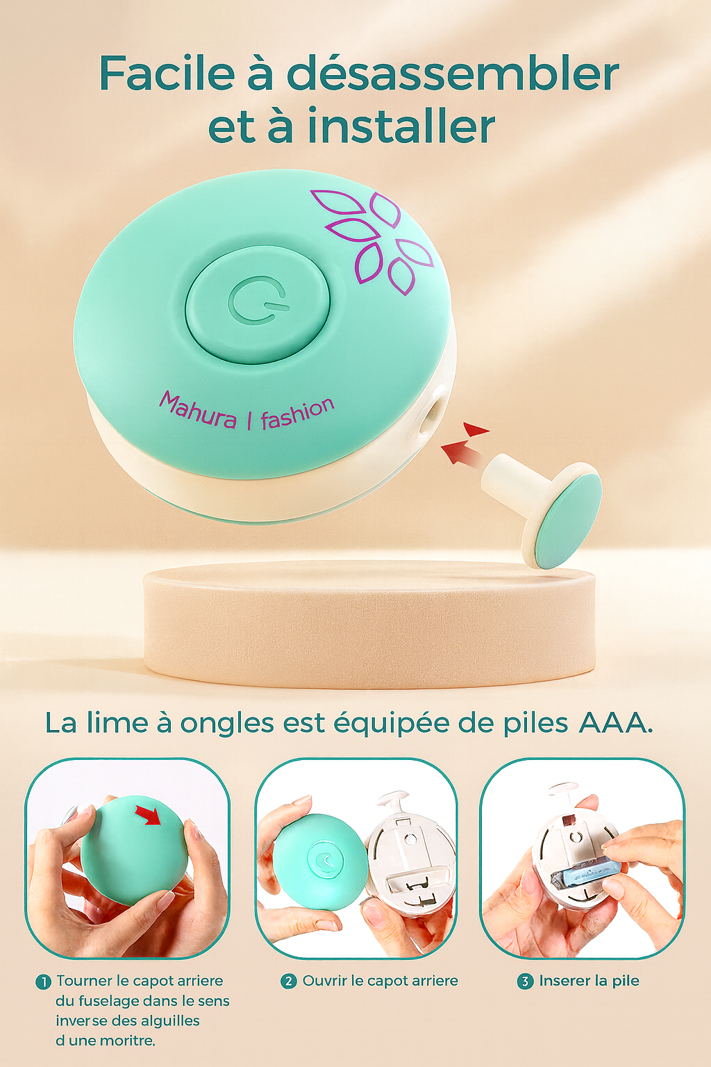 DouceLime — Lime électrique bébé 6 embouts par âge, silencieuse & format paume 🍼