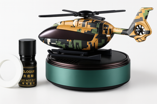 HelioScent — Diffuseur hélicoptère solaire pour tableau de bord ✨