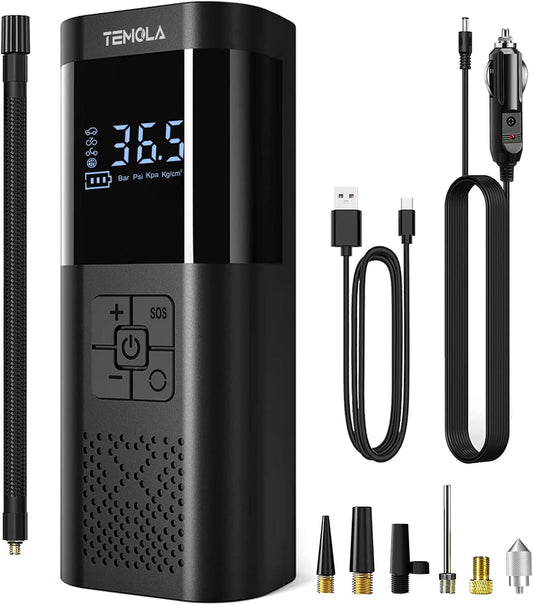 Compresseur 150 PSI — Double alimentation sans-fil & 12 V, écran LCD, arrêt auto 🔋🚗