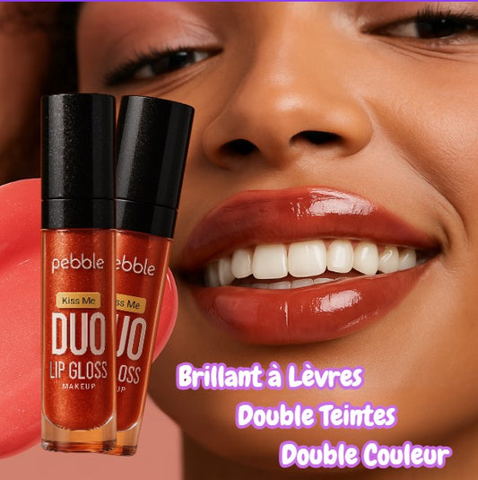 💄⭐️ Lot de 6 Brillant à Lèvres – Gloss Duo 2 en 1 Ultra Brillance • Double Teintes & Double Couleur • Effet Volume, Non Collant, Longue Tenue 👄
