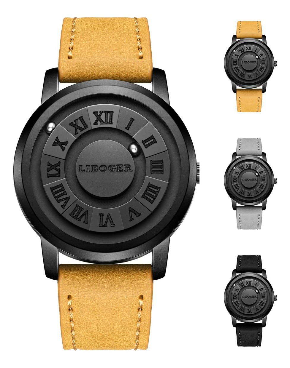 ✨🌌 Montre Magnétique Homme — Aiguille à bille défilante, design chic futuriste, quartz haute précision, imperméable ⌚️🧲