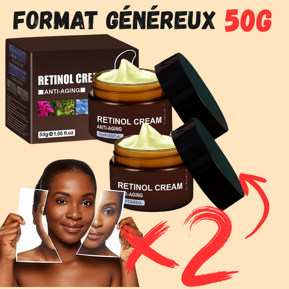 🧴 Crème au Rétinol grand format 50g - Anti-Âge – Anti-Rides – Fermeté et Éclat — 🎁 Promos 1 acheté = 1 Offert