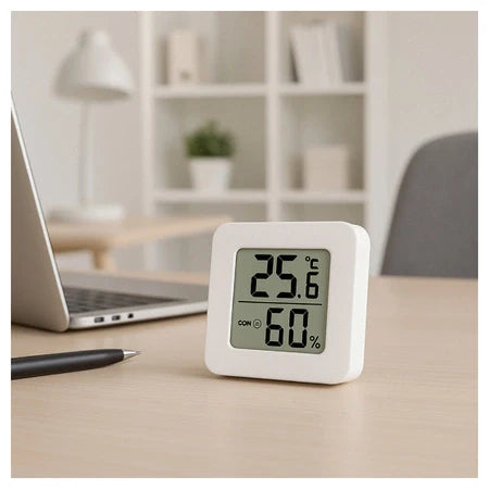 🌡️💧 LOT DE 4 Mini Thermomètre Hygromètre Digital – Multi-Placement (Cuisine, Chambre Bébé, Frigo, Salon…) – Mesure Précise Température & Humidité – Écran LCD – Compact & Élégant 🏡📊