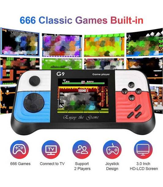 🎮 G9 Console Rétro Portable – 666 Jeux Intégrés + Écran HD 3" + 1 Manettes + Sortie TV
