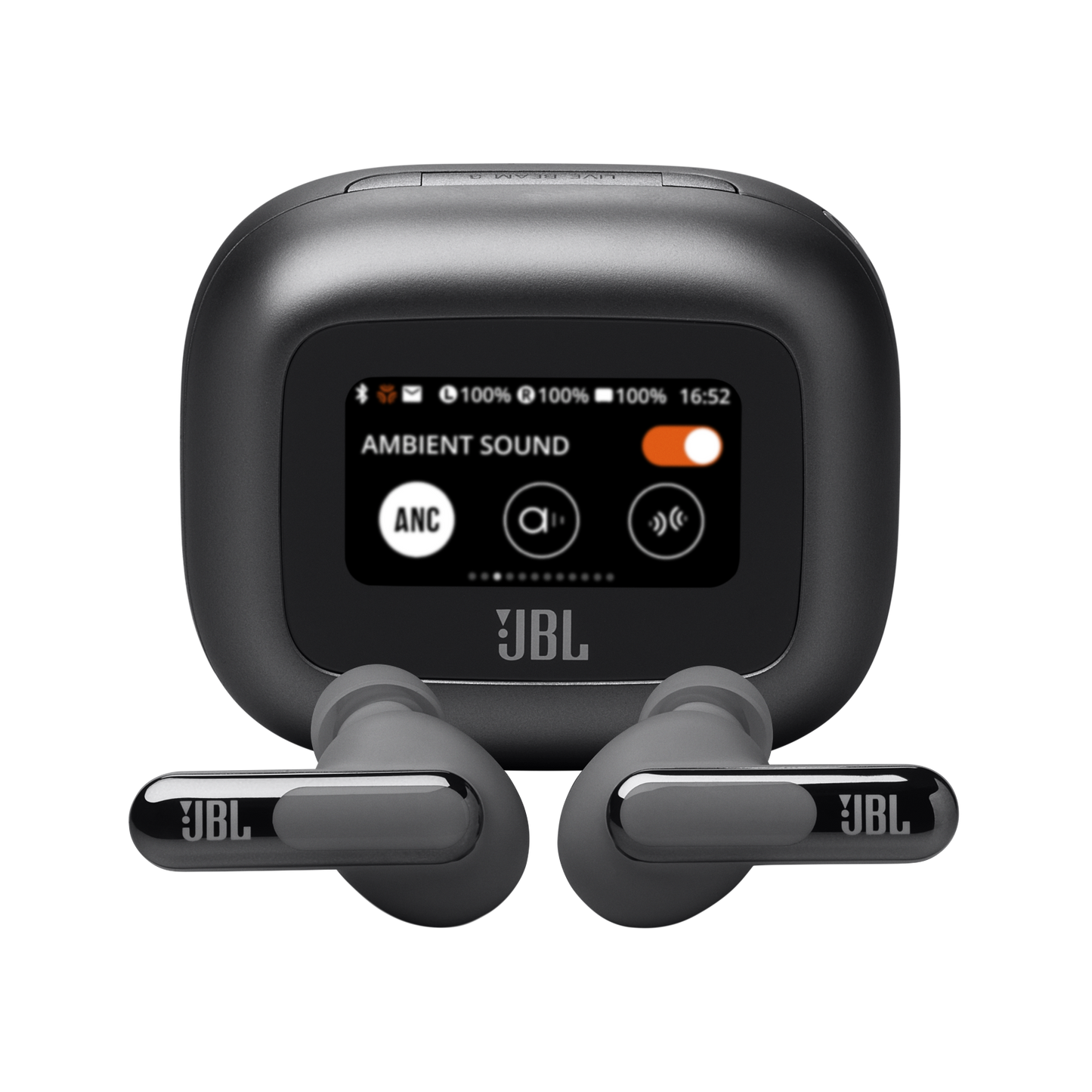 🎧✨ JBL Live Beam 3 — Écouteurs sans fil avec boîtier de recharge intelligent à écran intégré 🧠📟, réduction de bruit adaptative 🔇, appels parfaits 📞🎙️ et autonomie jusqu’à 48 h 🔋⏳