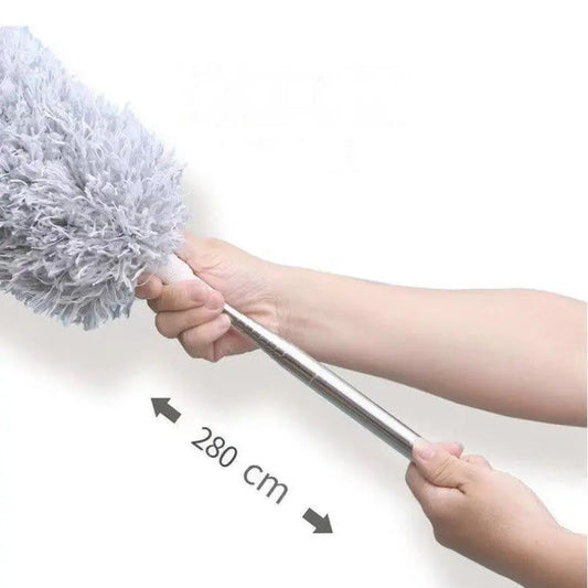 🧹✨Brosse Télescopique Anti-Poussière – Extensible 2,8m – Microfibre Ultra-Efficace – Nettoyage Plafonds, Ventilateurs, Lustres, Coins Hauts 🪶🏠