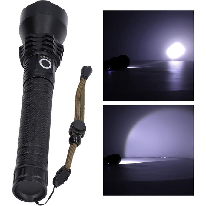 🔦💥 Lampe Torche LED Ultra Puissante 75W–100W – Rechargeable USB – Longue Portée & Zoom Télescopique 🌙🚶♂️🔥 🚚 Livraison Gratuite partout à Conakry 🇬🇳
