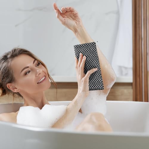 🛁✨ Serviette Exfoliante Douce & Antibactérienne 🙅🏿🦠  – LOT DE 2 – Peau Plus Lisse, Plus Saine, Plus Propre et Plus Lumineuse ✨ & Sans Impuretés 🌿💧