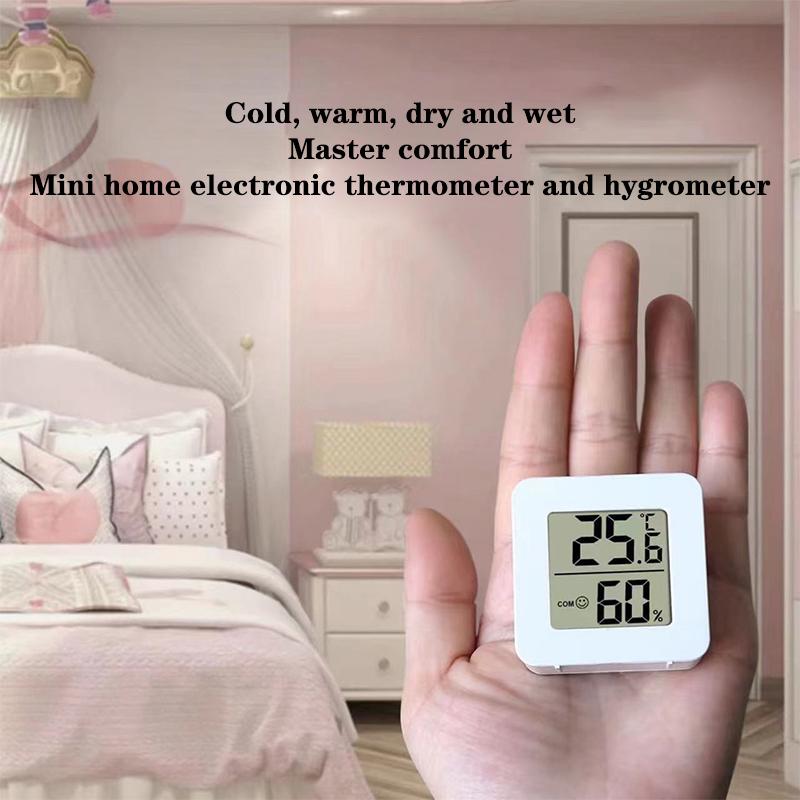 🌡️💧 LOT DE 4 Mini Thermomètre Hygromètre Digital – Multi-Placement (Cuisine, Chambre Bébé, Frigo, Salon…) – Mesure Précise Température & Humidité – Écran LCD – Compact & Élégant 🏡📊