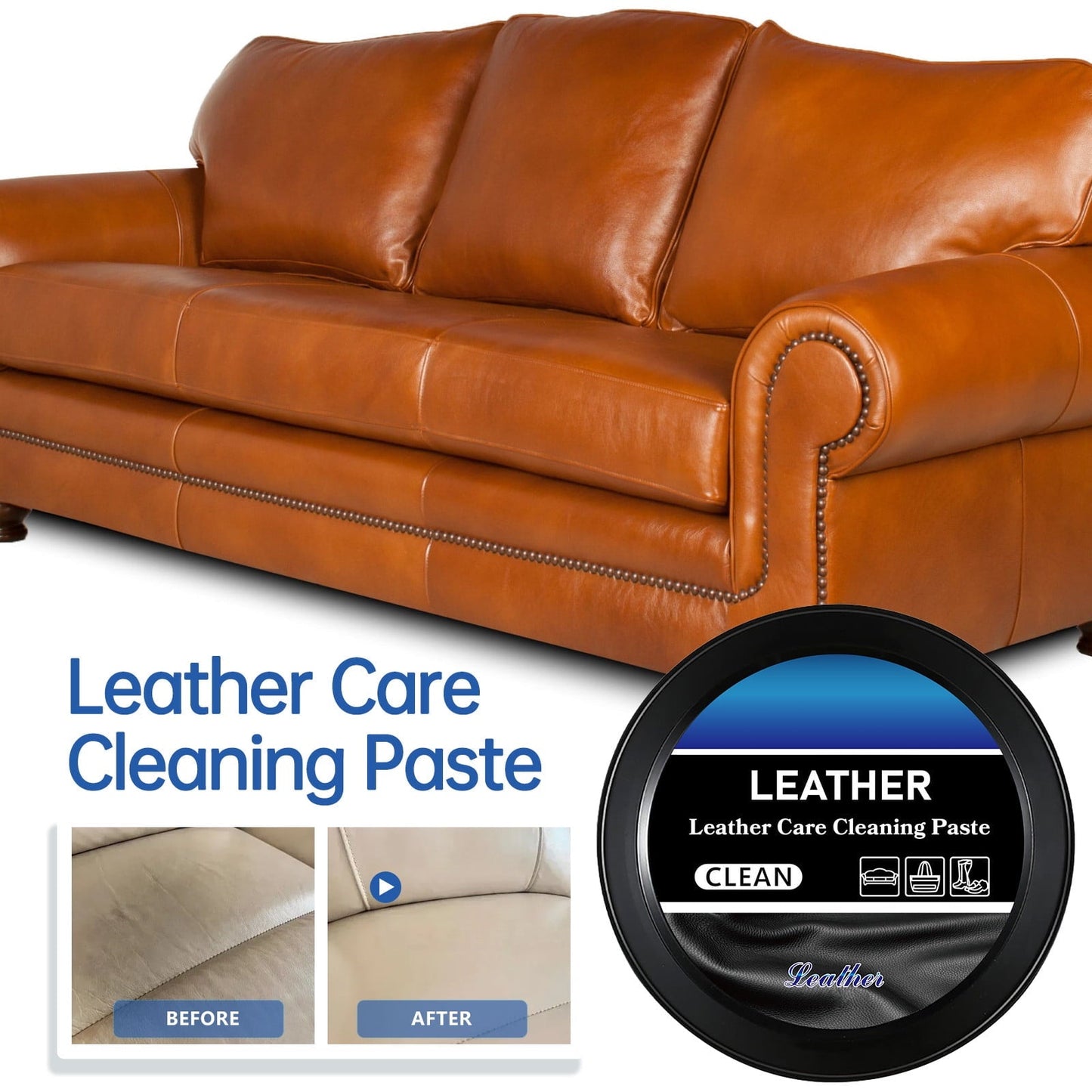 🧼✨ Lot de 2 Pâte Nettoyante Cuir 👞 & Tissus Multi-Usage 🛋️ – Lot de 2 (2 pièces pour 1 prix) – Sièges Auto, Canapé, Intérieur de Voiture & Plus ✨🚗