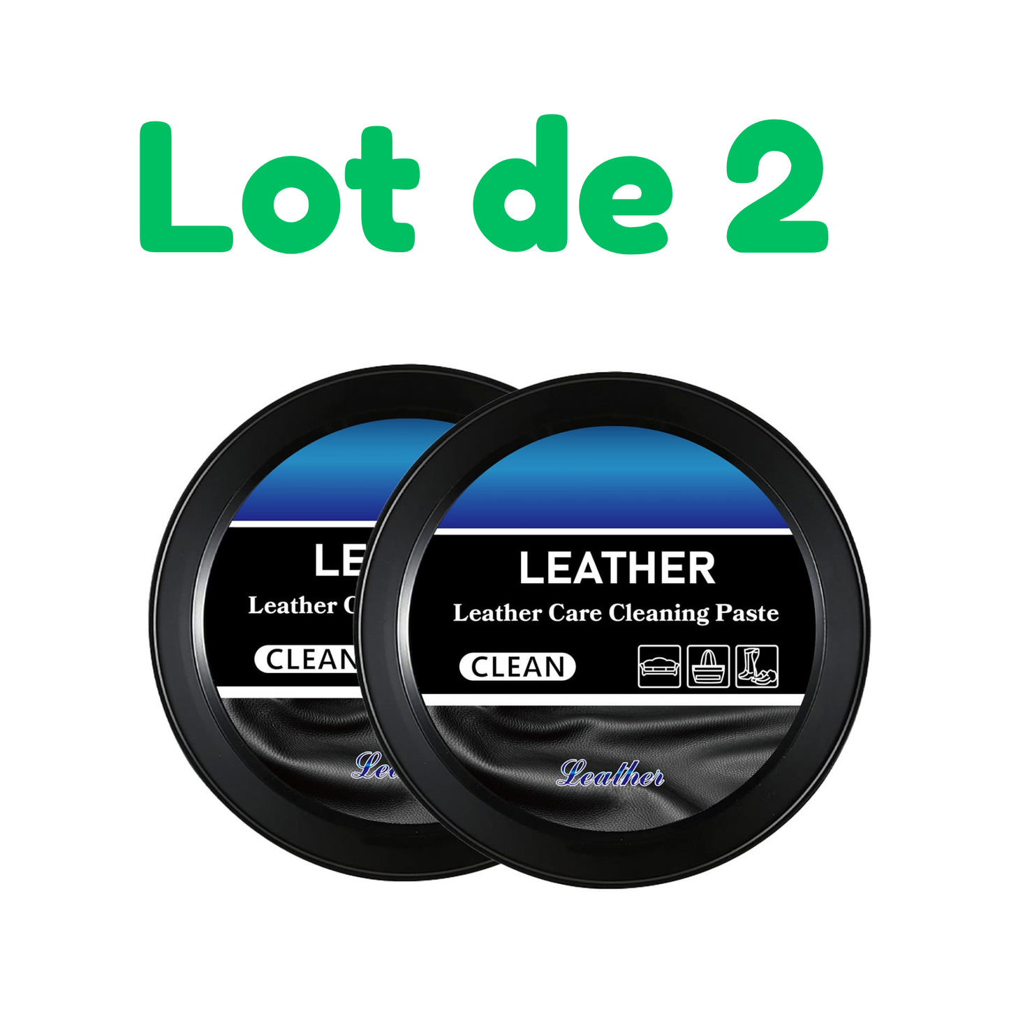 🧼✨ Lot de 2 Pâte Nettoyante Cuir 👞 & Tissus Multi-Usage 🛋️ – Lot de 2 (2 pièces pour 1 prix) – Sièges Auto, Canapé, Intérieur de Voiture & Plus ✨🚗