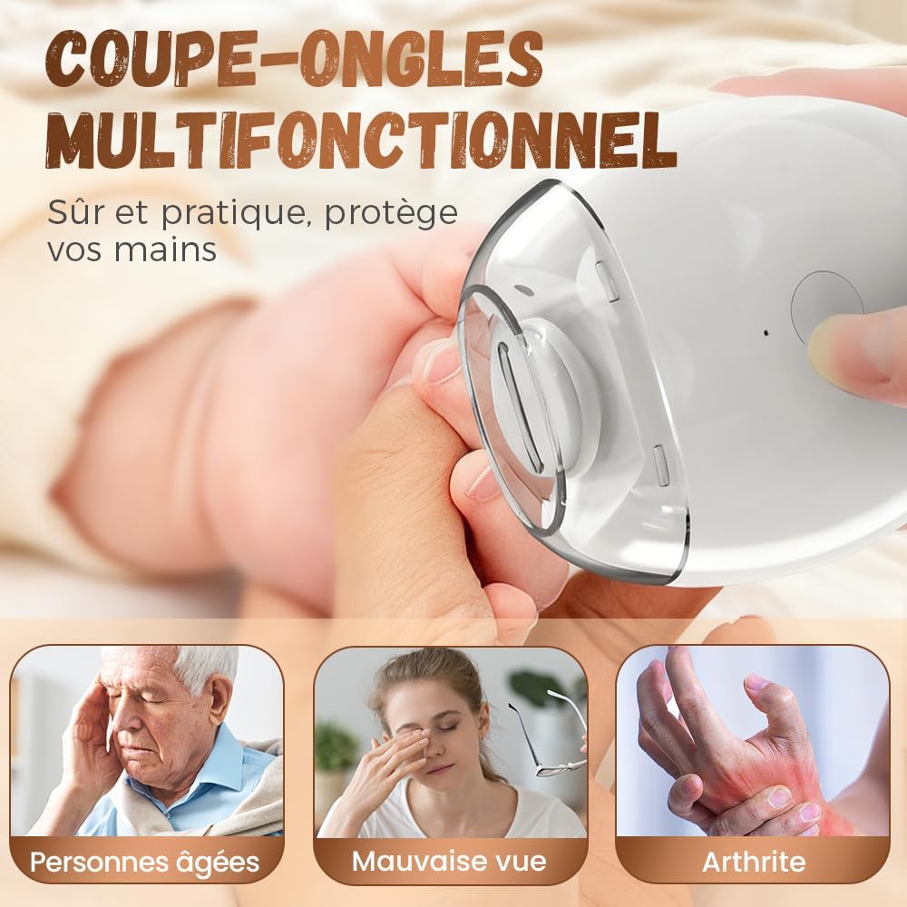 💅✨  LOT DE 2 Ponceuses à Ongles Automatique LED – 3 Vitesses Réglables, Silencieuse, Ultra Précise