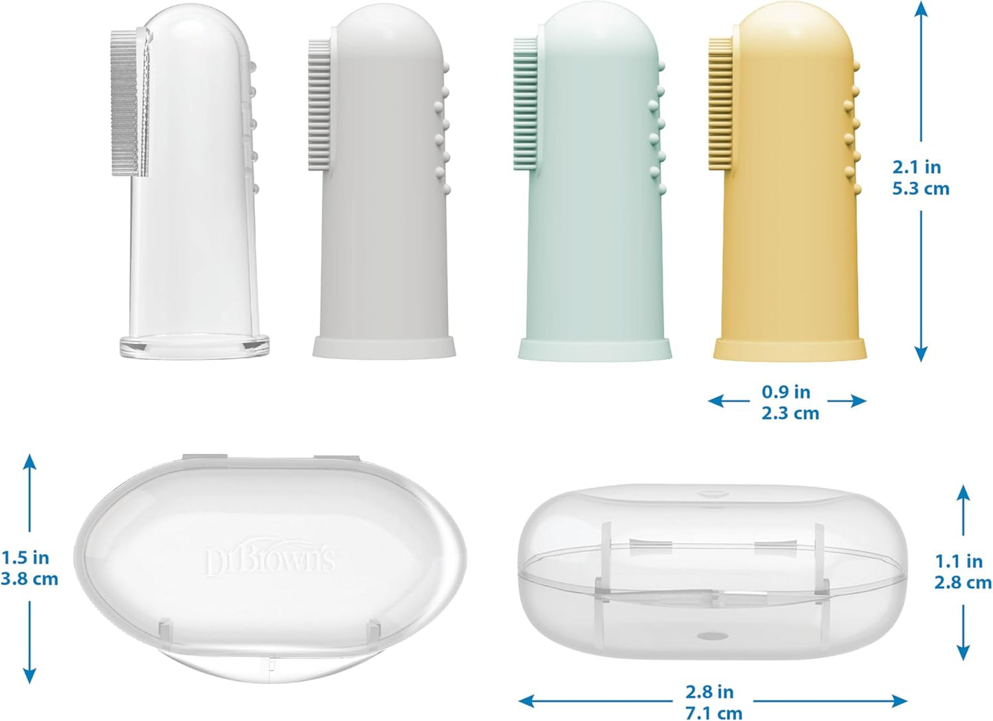 lot de 4 babyBrosse — Brosse à dents à doigt 100% silicone, 0m+ 🍼🦷