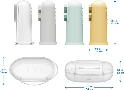 lot de 4 babyBrosse — Brosse à dents à doigt 100% silicone, 0m+ 🍼🦷