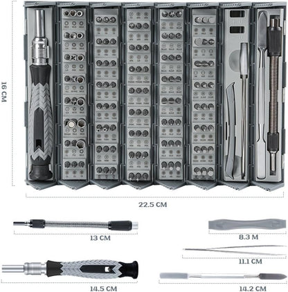 ProScrew — Tournevis de précision 126 en 1, acier CR-V, boîte cylindrique magnétique 🔧
