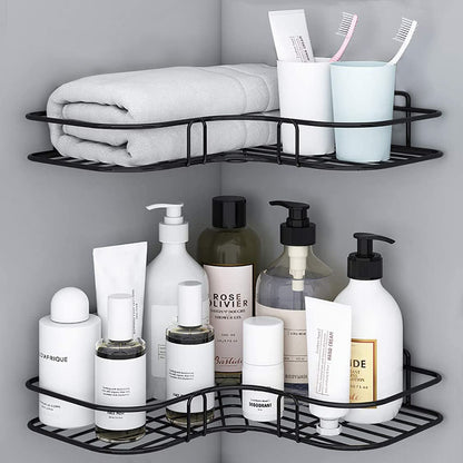 🚿🍳🖤 ÉTAGÈRE D’ANGLE MURALE POUR SALLE DE BAIN & CUISINE  ✨ 🧴 🛡️ ANTI-ROUILLE ULTRA DURABLE