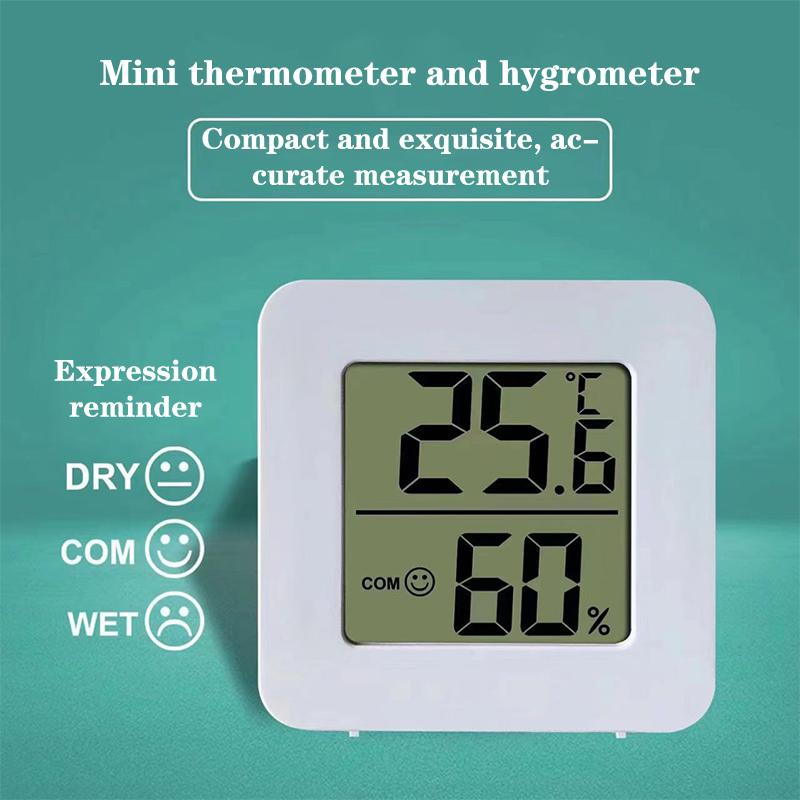 🌡️💧 LOT DE 4 Mini Thermomètre Hygromètre Digital – Multi-Placement (Cuisine, Chambre Bébé, Frigo, Salon…) – Mesure Précise Température & Humidité – Écran LCD – Compact & Élégant 🏡📊