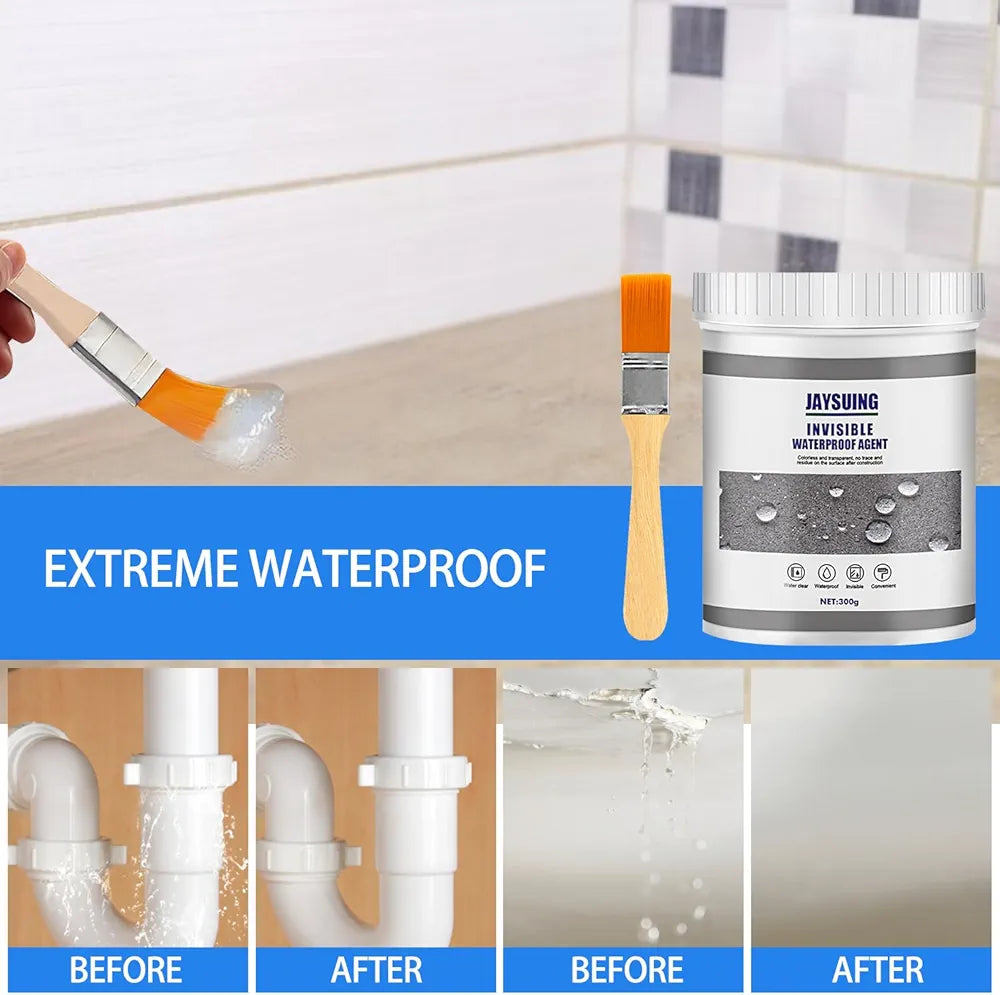 💧 Colle Imperméabilisante Invisible 300g -- 🏠 Étanchéité 💦 Transparente Anti-Fuite 🚫 pour Toit 🏠 Salle de Bain 🚿 Carrelage