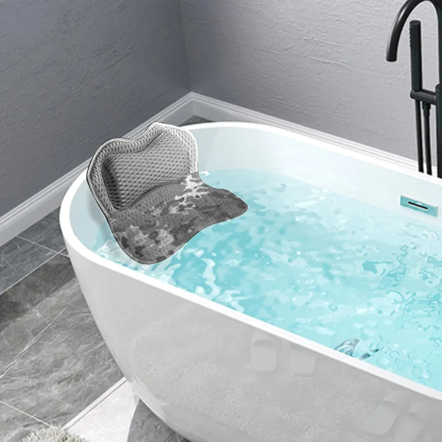 🛁✨ Oreiller de Bain Antidérapant 4D pour Baignoire – Soutien Tête Cou & Dos – Confort Spa à Domicile ⭐⭐⭐⭐⭐ Relaxation Totale