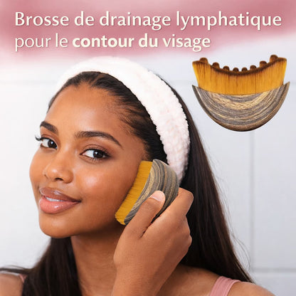 Brosse faciale de drainage lymphatique – Lot de 2 (1 acheté = 1 offert) — Sculptante | Anti-poches | Massage précis 💆♀️✨