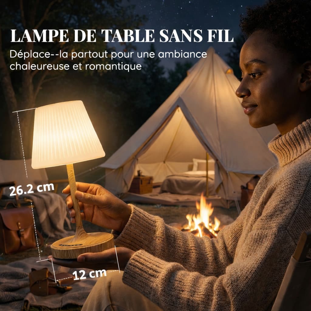 💡 Lampe de table LED sans fil rechargeable | 🔋 30h de Lumière ✅ Tactile et Résiste à l'eau 💧