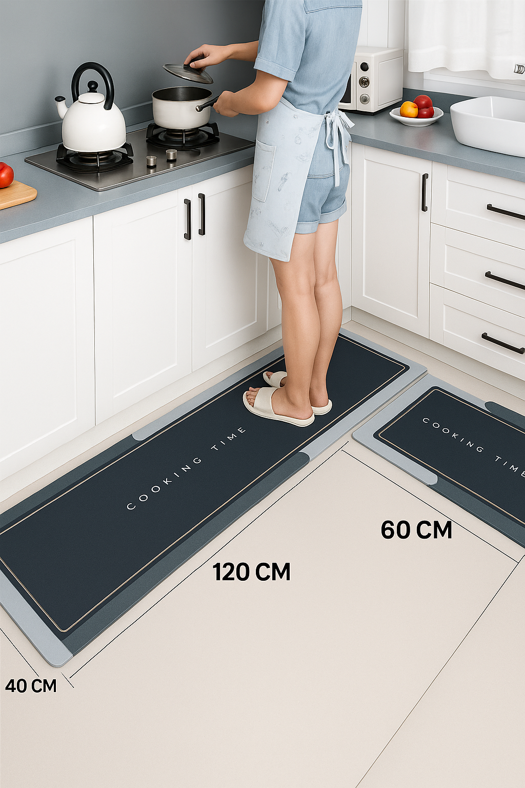 🧼🛡️ Tapis de Cuisine & Douche Antidérapant Long – Super Absorbant, Anti-huile, Imperméable &  Anti-casse de vaisselle  – Séchage Rapide