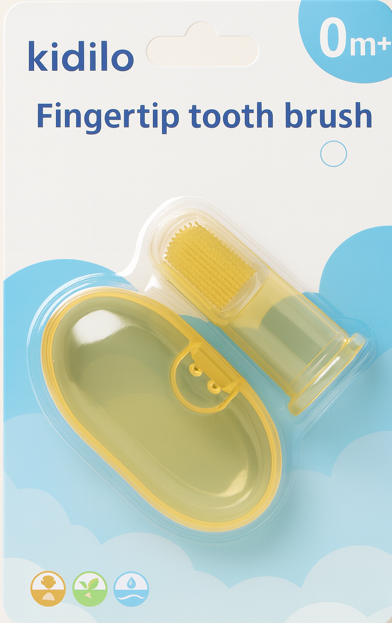 lot de 4 babyBrosse — Brosse à dents à doigt 100% silicone, 0m+ 🍼🦷