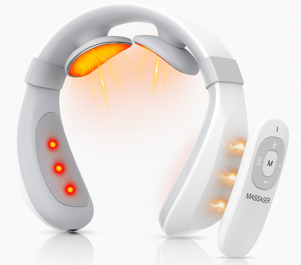 RelaxCou — Masseur cervical portable, chaleur douce & impulsions 🔄