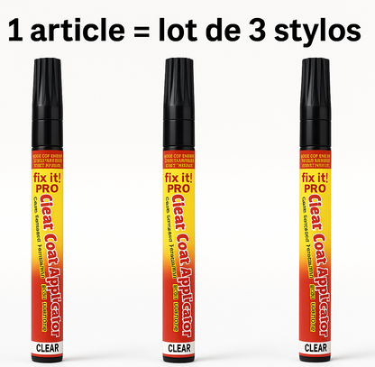 Lot de 3 stylos AutoClear — Stylo anti-rayures (x3), vernis transparent UV, toutes couleurs 🛠️