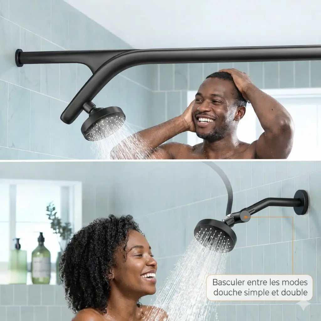 🚿✨ Système de Douche Double Haute Pression pour Couple – Confort Partagé Expérience Spa à Domicile 💑