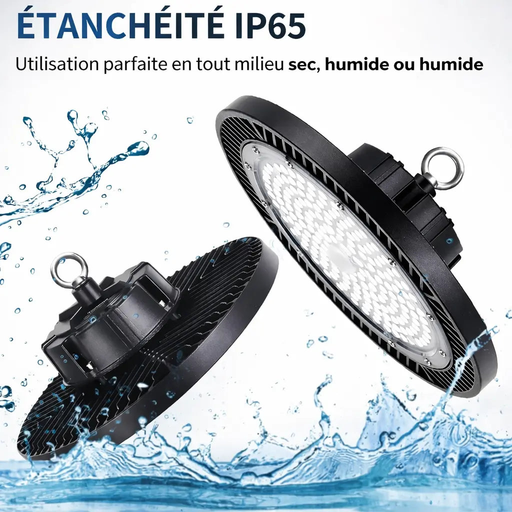 Projecteur LED industriel grande hauteur — Ultra Puissant | Dimmable 150W-300W | IP65 💡🏭 | Idéal pour grands espaces — Entrepôts, ateliers, garages, usines, hangars.