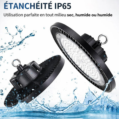 Projecteur LED industriel grande hauteur — Ultra Puissant | Dimmable 150W-300W | IP65 💡🏭 | Idéal pour grands espaces — Entrepôts, ateliers, garages, usines, hangars.