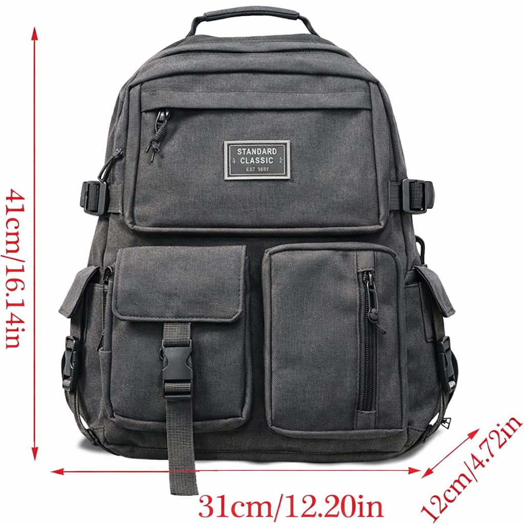 Sac à dos multi-poches grande capacité — Compartiment ordinateur | Matériau résistant | Confort quotidien 🎒✨