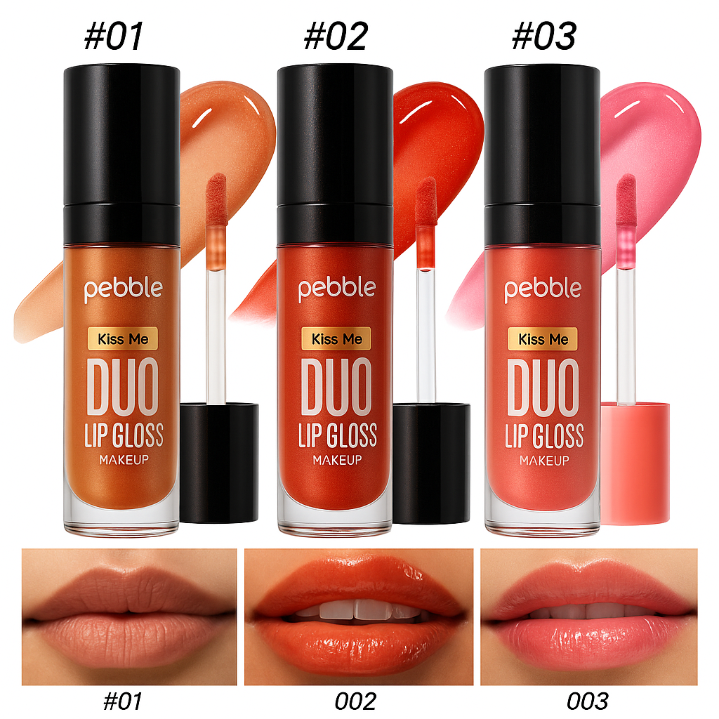 💄⭐️ Lot de 6 Brillant à Lèvres – Gloss Duo 2 en 1 Ultra Brillance • Double Teintes & Double Couleur • Effet Volume, Non Collant, Longue Tenue 👄