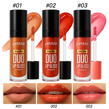 💄⭐️ Lot de 6 Brillant à Lèvres – Gloss Duo 2 en 1 Ultra Brillance • Double Teintes & Double Couleur • Effet Volume, Non Collant, Longue Tenue 👄