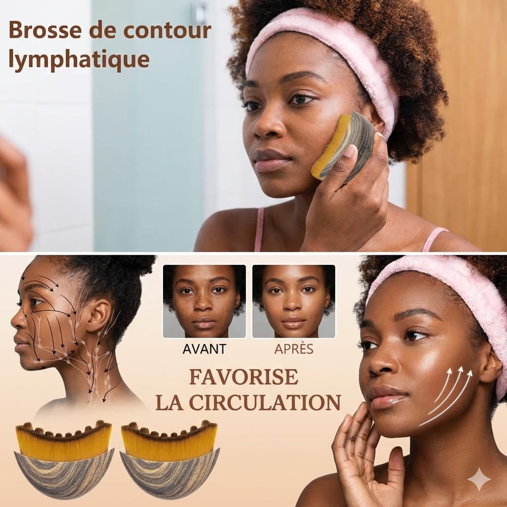 Brosse faciale de drainage lymphatique – Lot de 2 (1 acheté = 1 offert) — Sculptante | Anti-poches | Massage précis 💆♀️✨