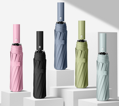 Parapluie Pliant Coupe-Vent Anti-UV Imperméable — Grand, Coloré, Durable — Idéal pour la météo de Conakry ☔🌧️