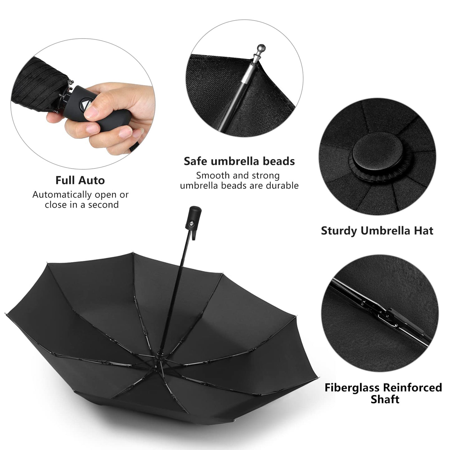 Parapluie Pliant Coupe-Vent Anti-UV Imperméable — Grand, Coloré, Durable — Idéal pour la météo de Conakry ☔🌧️
