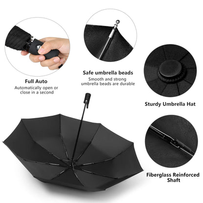 Parapluie Pliant Coupe-Vent Anti-UV Imperméable — Grand, Coloré, Durable — Idéal pour la météo de Conakry ☔🌧️