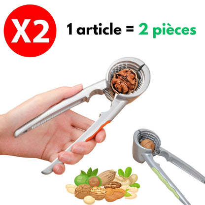 🥜💥 Casse-Noix Multifonction 💥🥔🐿️ Ouvre Noix, 🌰Amandes, Pistaches & Pécan –  🥑 Ultra-Résistant – 🛠️🥔✨ Aluminium Inoxydable Solide & Ultra Confort 👌 LOT DE 2 🥜✨ 1 article = 2 pièces