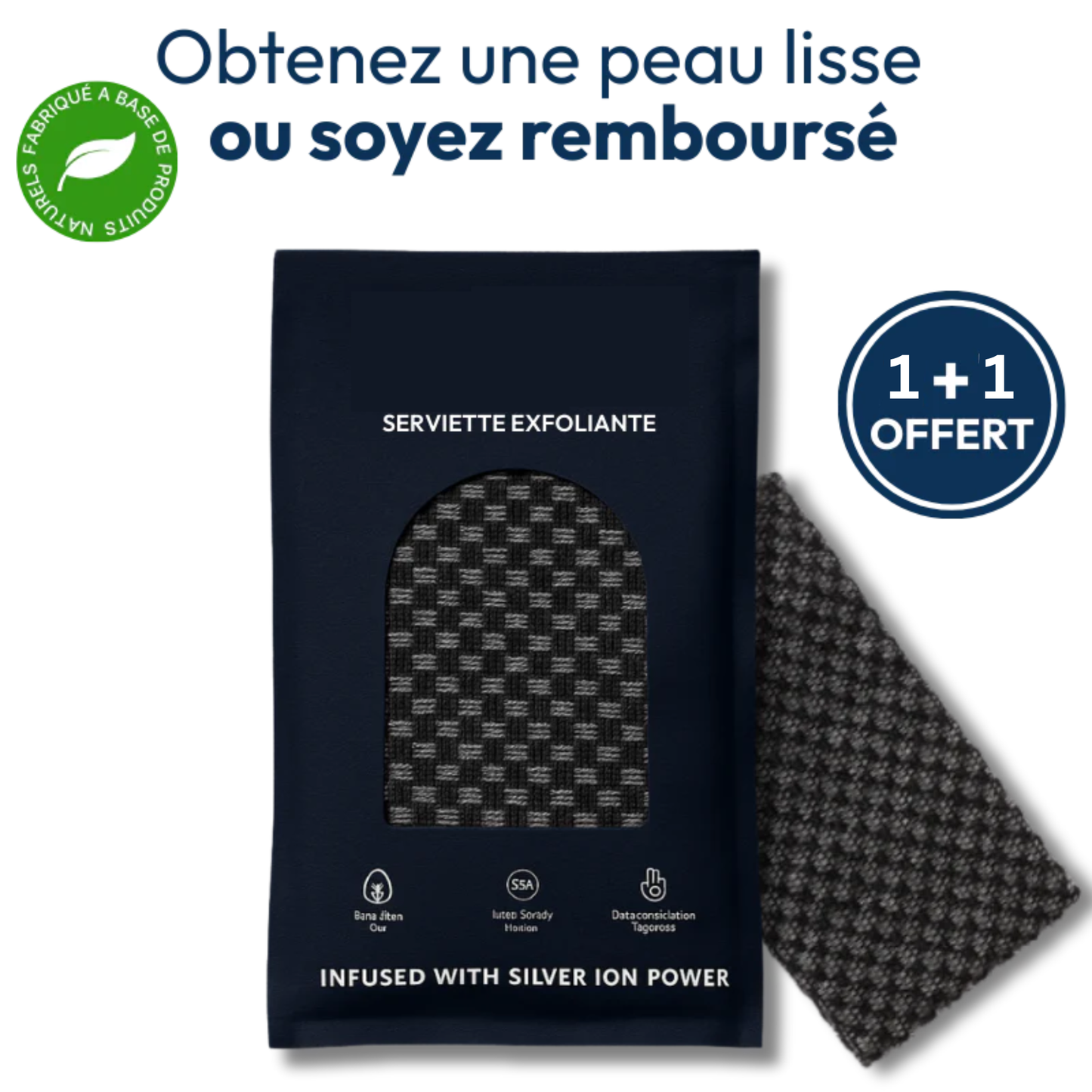 🛁✨ Serviette Exfoliante Douce & Antibactérienne 🙅🏿🦠  – LOT DE 2 – Peau Plus Lisse, Plus Saine, Plus Propre et Plus Lumineuse ✨ & Sans Impuretés 🌿💧